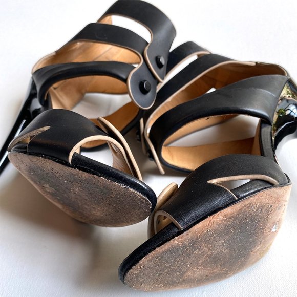 L.A.M.B. Black Leather Sandals (with box) - Picture 5 of 7